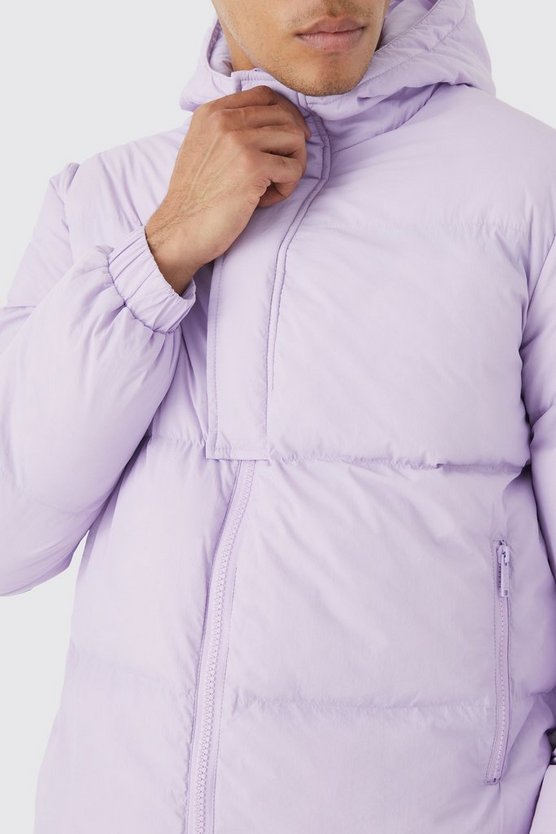 Kastige Steppjacke mit Kapuze