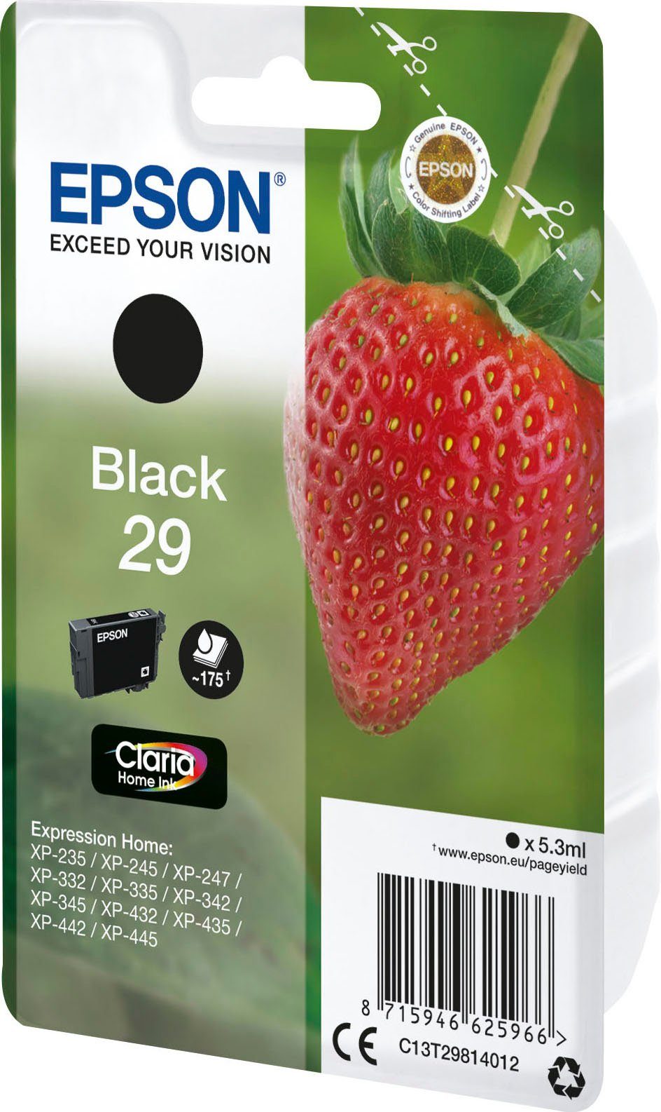 Epson 29 Tintenpatrone (original Druckerpatrone 29 schwarz T2981)