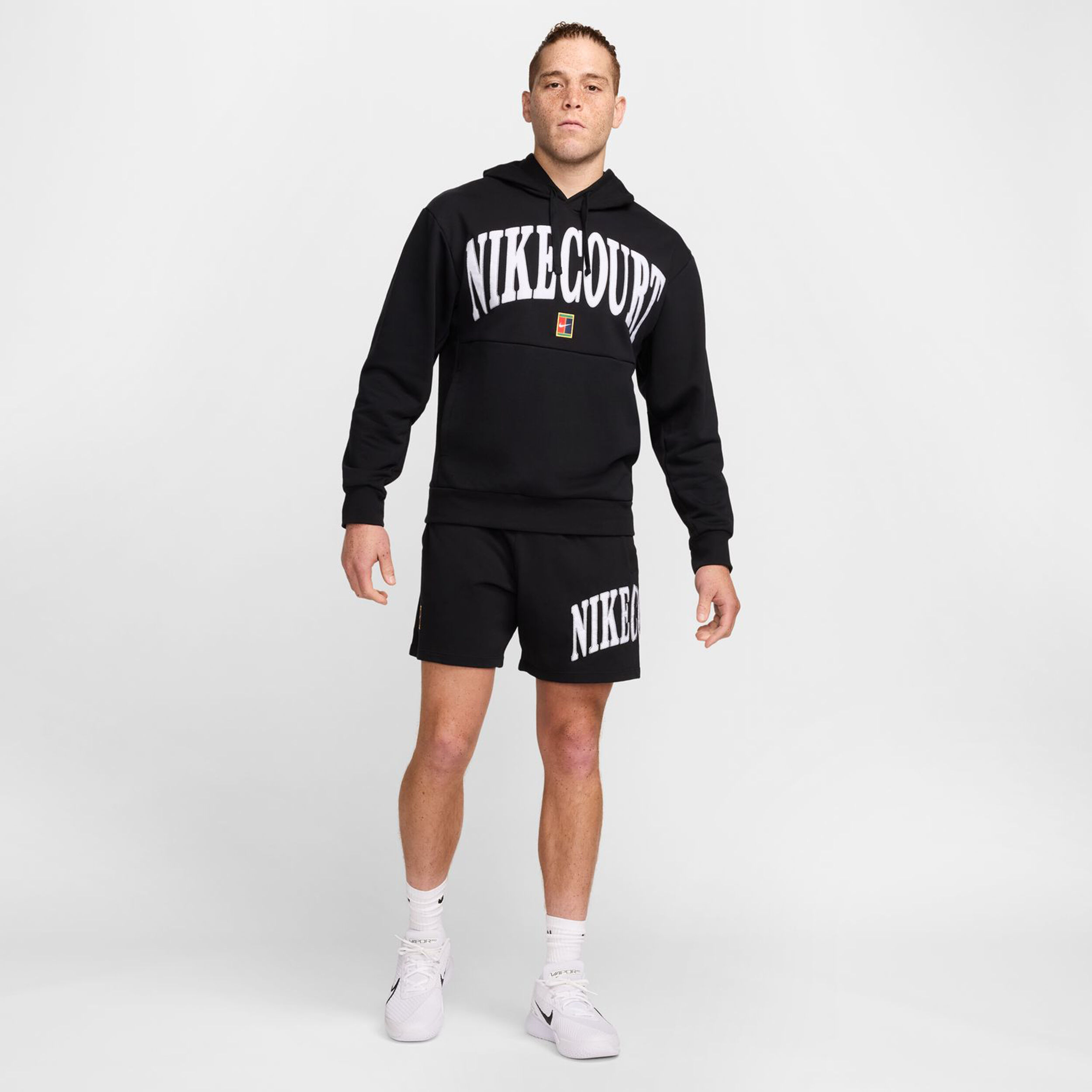 Dri-Fit Fleece Heritage Hoody Herren - Schwarz, Weiß