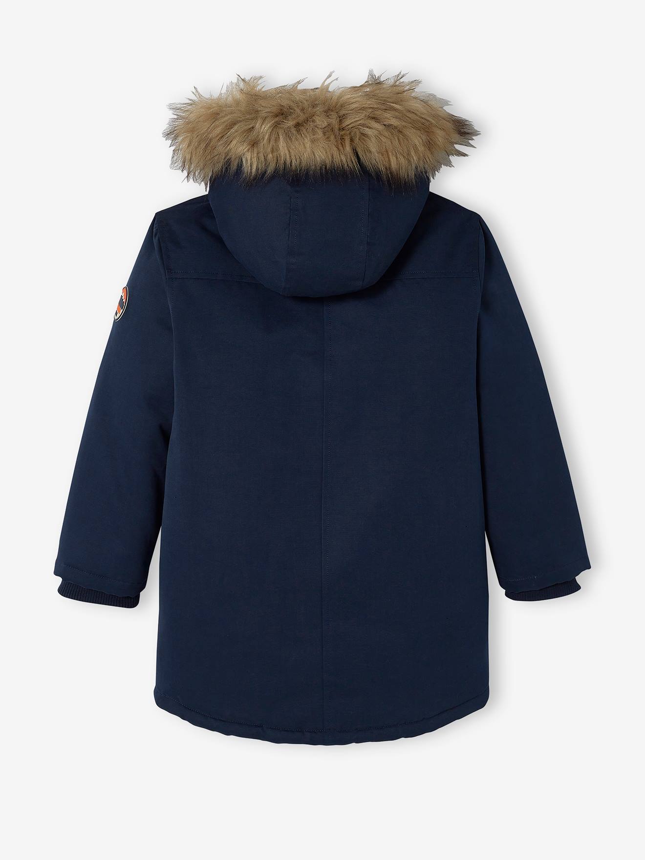 Vertbaudet Jungen Jacke mit Kapuze, Wattierung Recycling-Polyester - graugrün