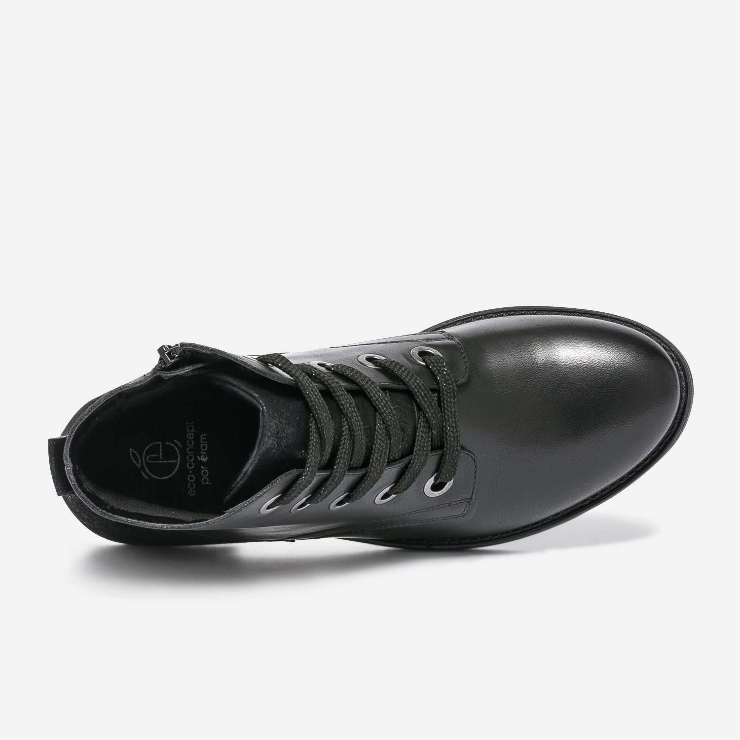 Bottine noire éco-conçue en cuir