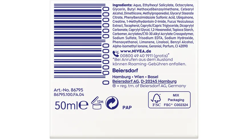 NIVEA Q10 Anti-Falten Porenverfeinerung Extra Leichte Tagespflege LSF15 50 ml