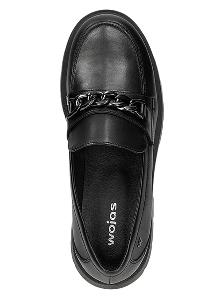Wojas Leder-Mokassins in Schwarz günstig kaufen