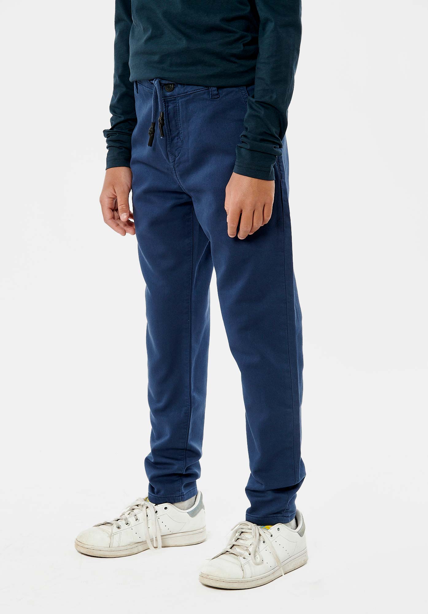TIWIX  Pantalon relaxed cropped bleu garçon