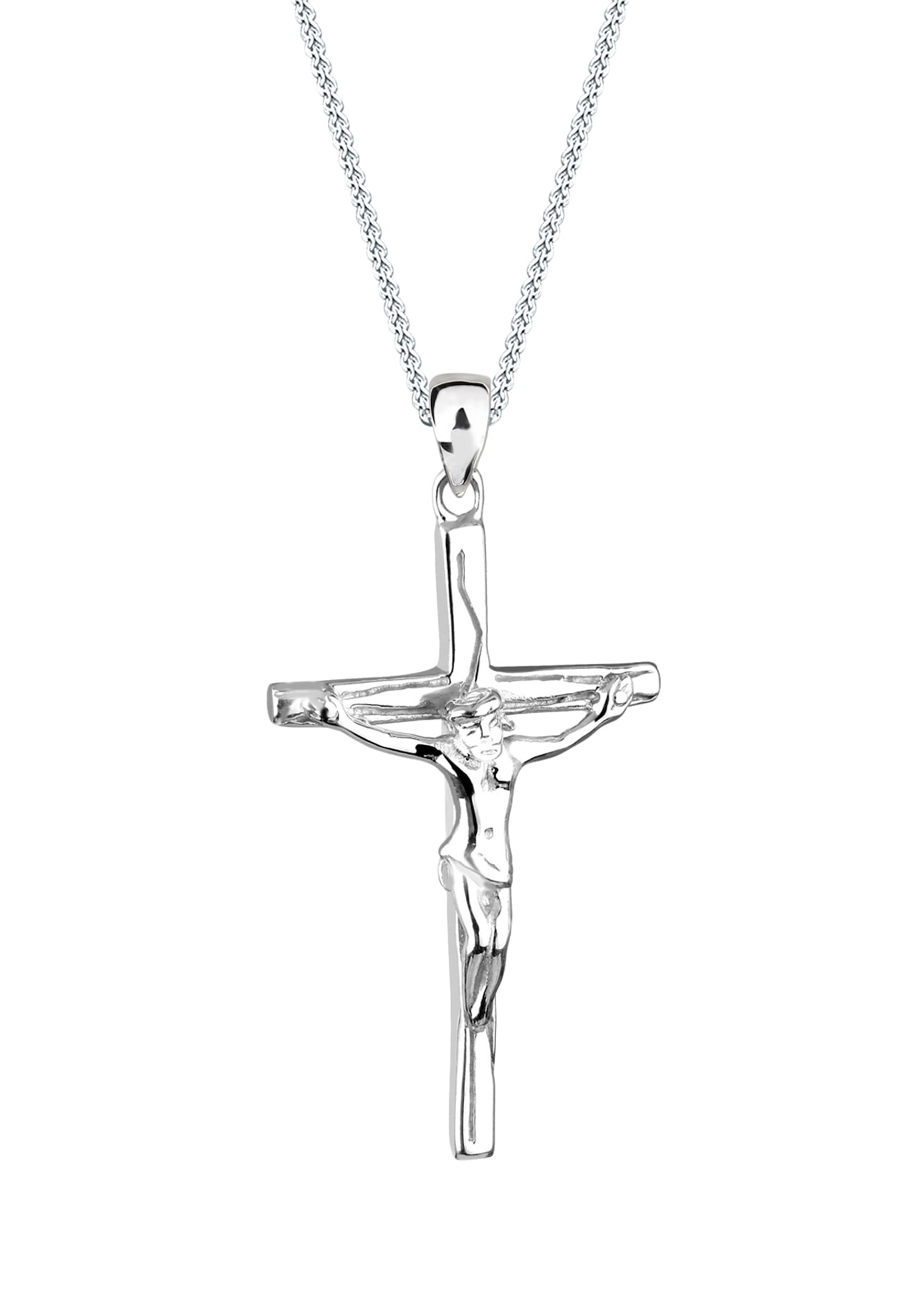 Elli Halskette Kreuz Jesus Konfirmation Kommunion 925 Silber
