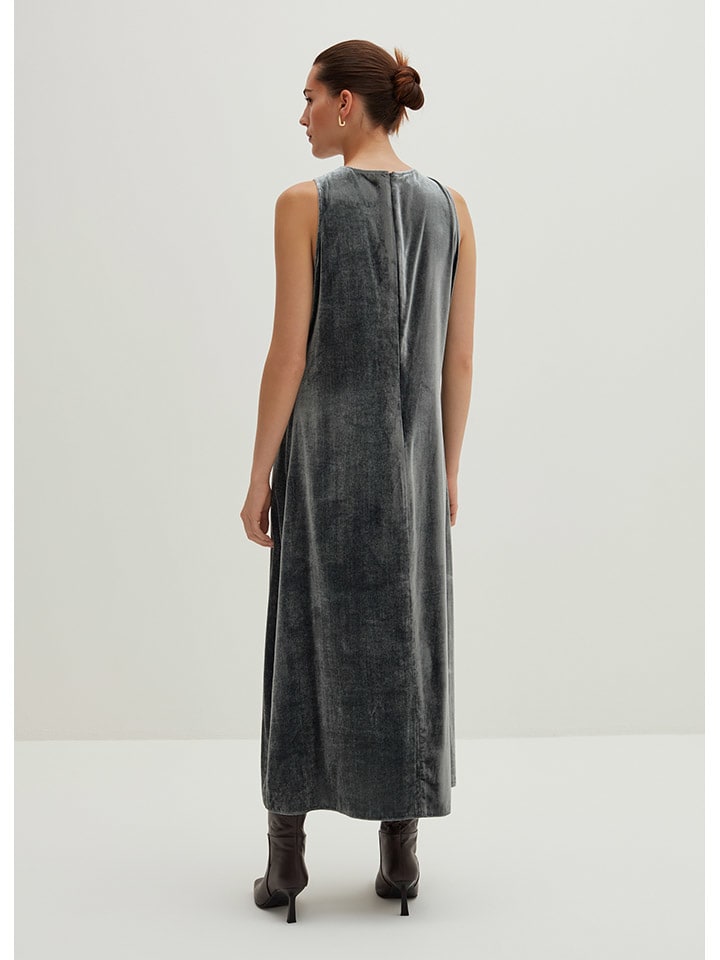 STEFANEL Samtkleid in Anthrazit günstig kaufen
