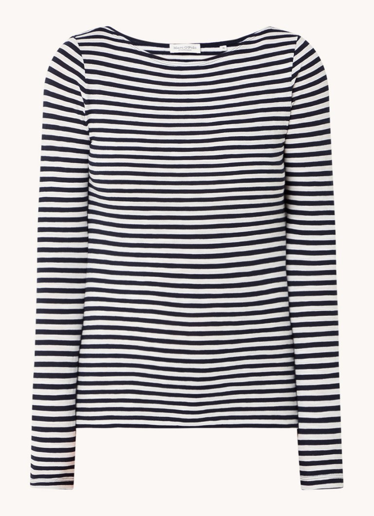 Marc O'Polo long-sleeved shirt with stripe print and boat neckline