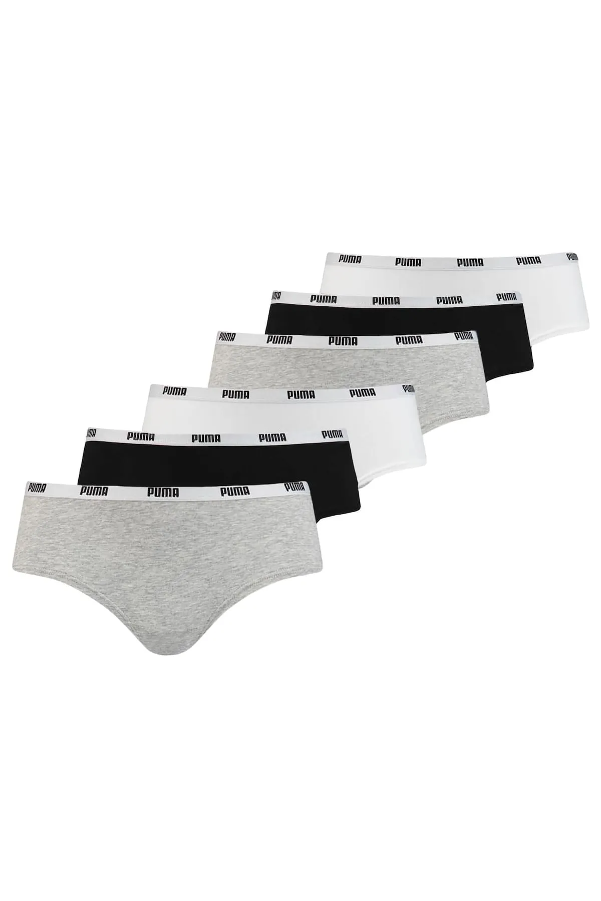 Puma  Damen Iconic Hipster, 6er Pack – Soft Cotton Stretch, ECOM