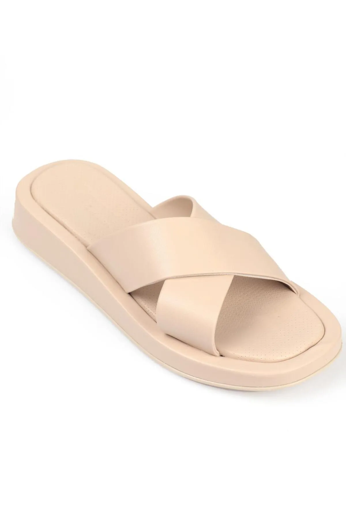 Capone Outfitters  Capone Damen-Hausschuhe mit Kreuzriemen in Beige