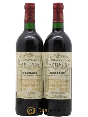 Château Martinens Cru Bourgeois  1996 - Lot de 2 Bouteilles