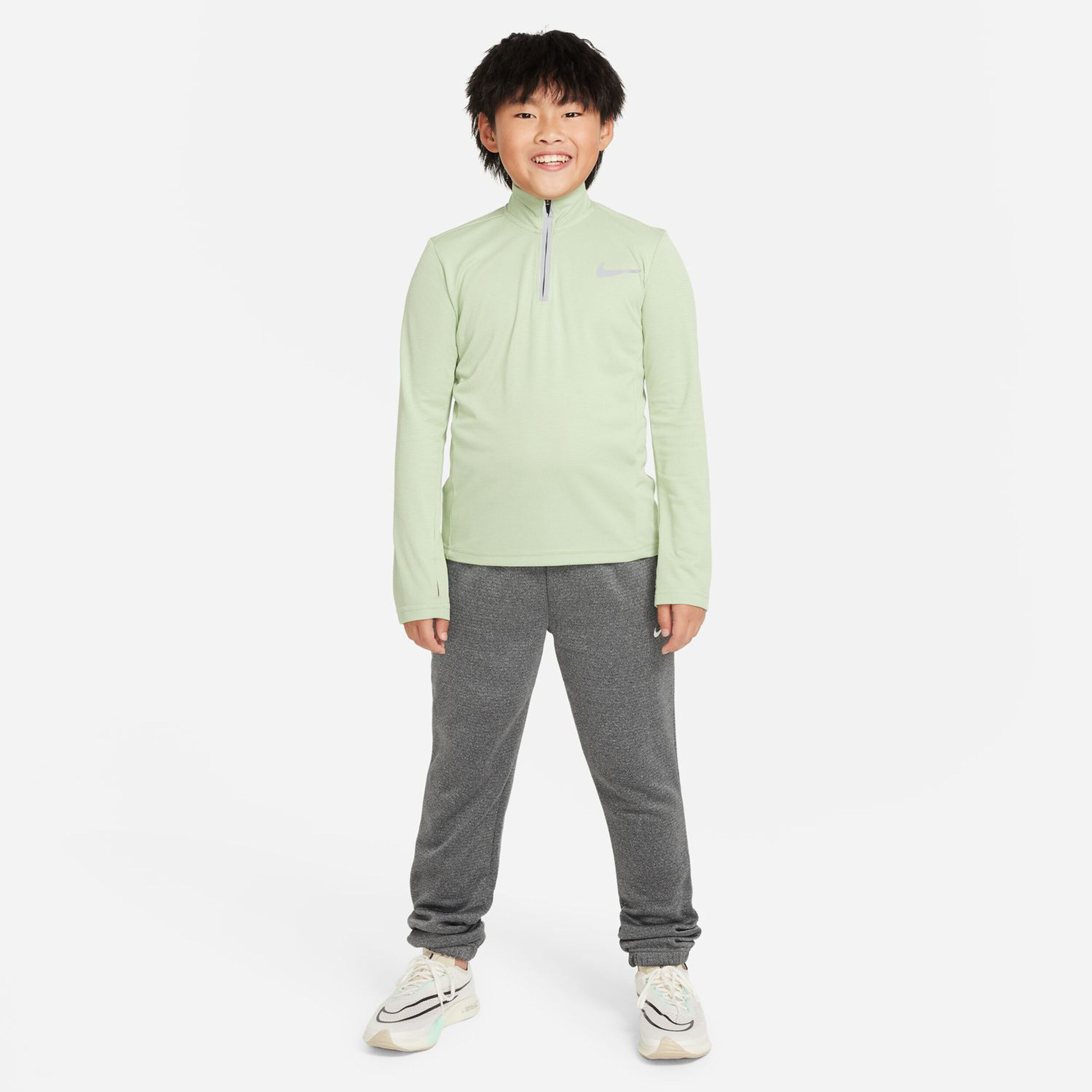 Dri-Fit Poly+ 1/4 Zip Longsleeve Jungen - Hellgrün