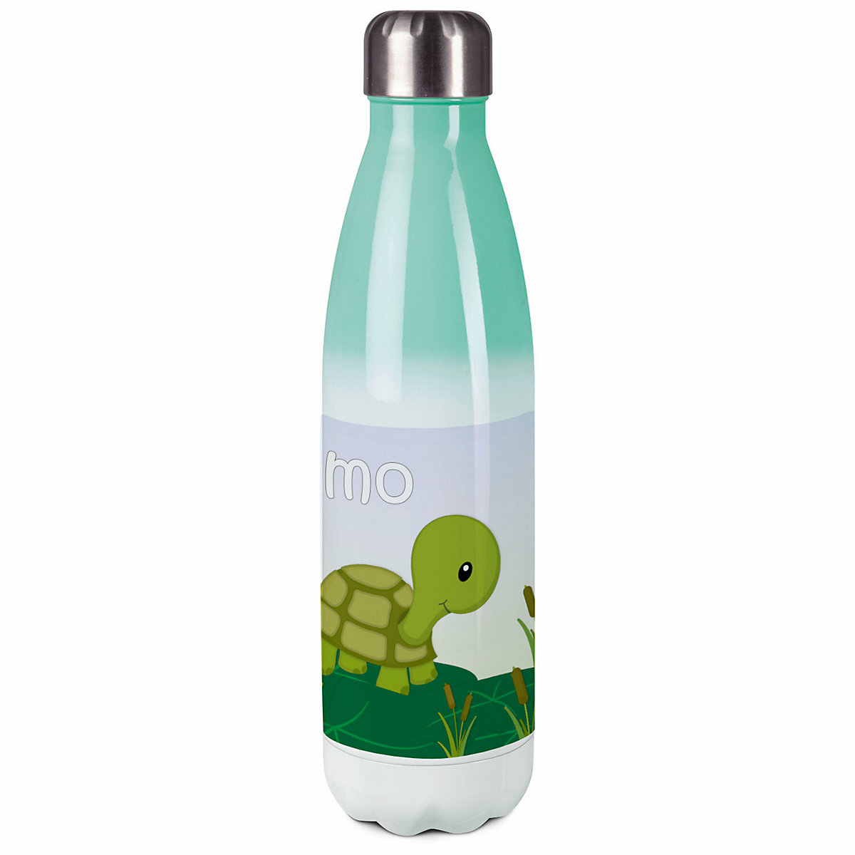 Edelstahl Kinder Thermoflasche / Trinkflasche bunt Schildkröte Spülmaschinenfest, Auslaufsicher, Bruchfest, Doppelwandig, Für Heißgetränke geeignet, Mit Deckel, Isoliert