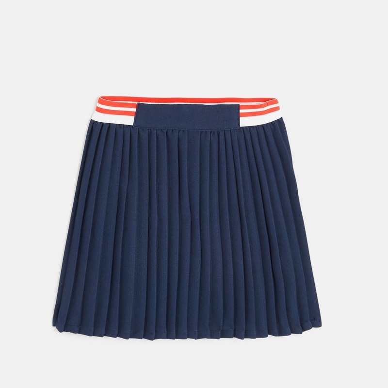 Jupe courte plissée bleue fille