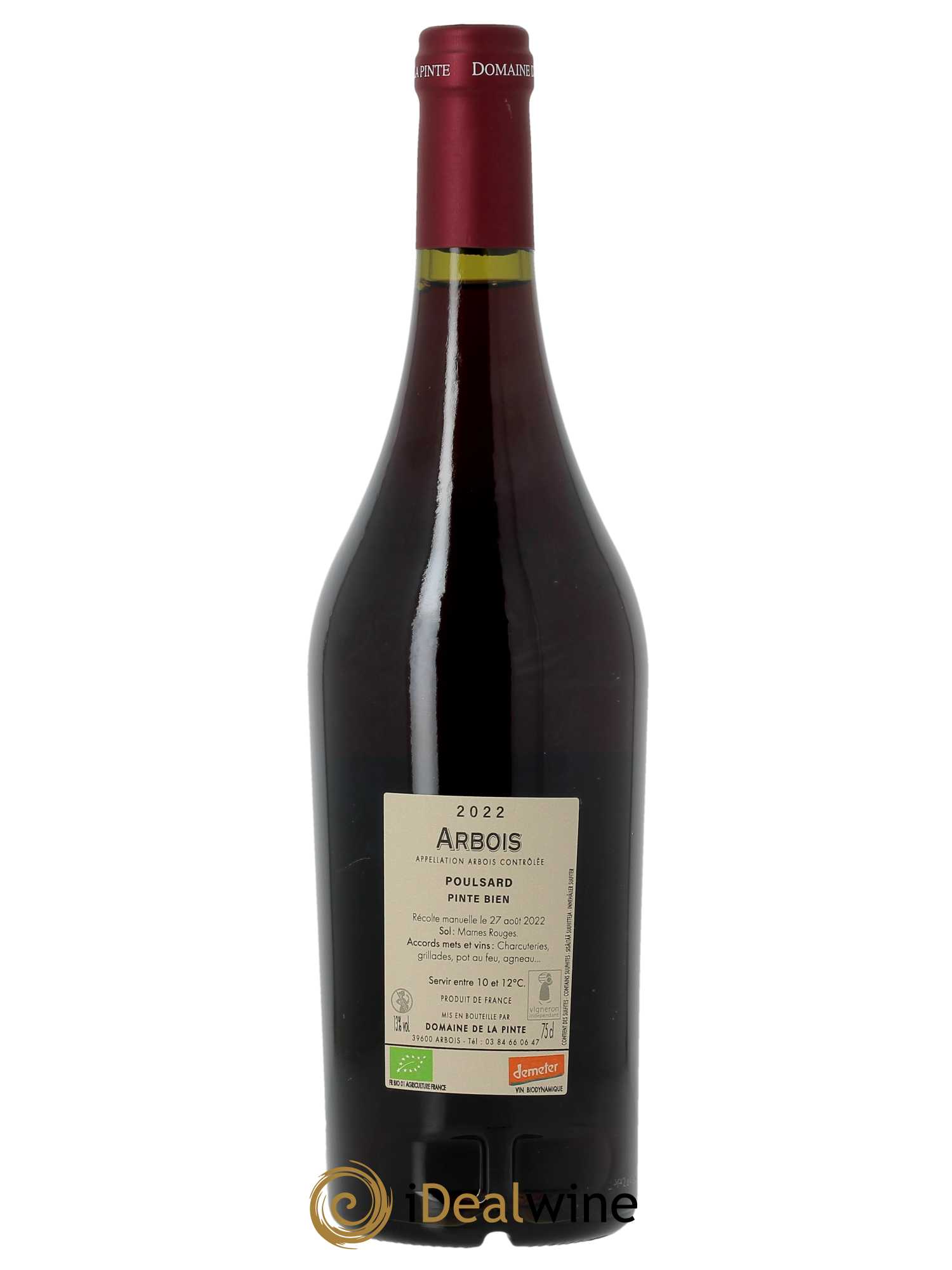 Arbois Poulsard Pinte Bien Domaine de la Pinte  2022 - Lot de 1 Bouteille