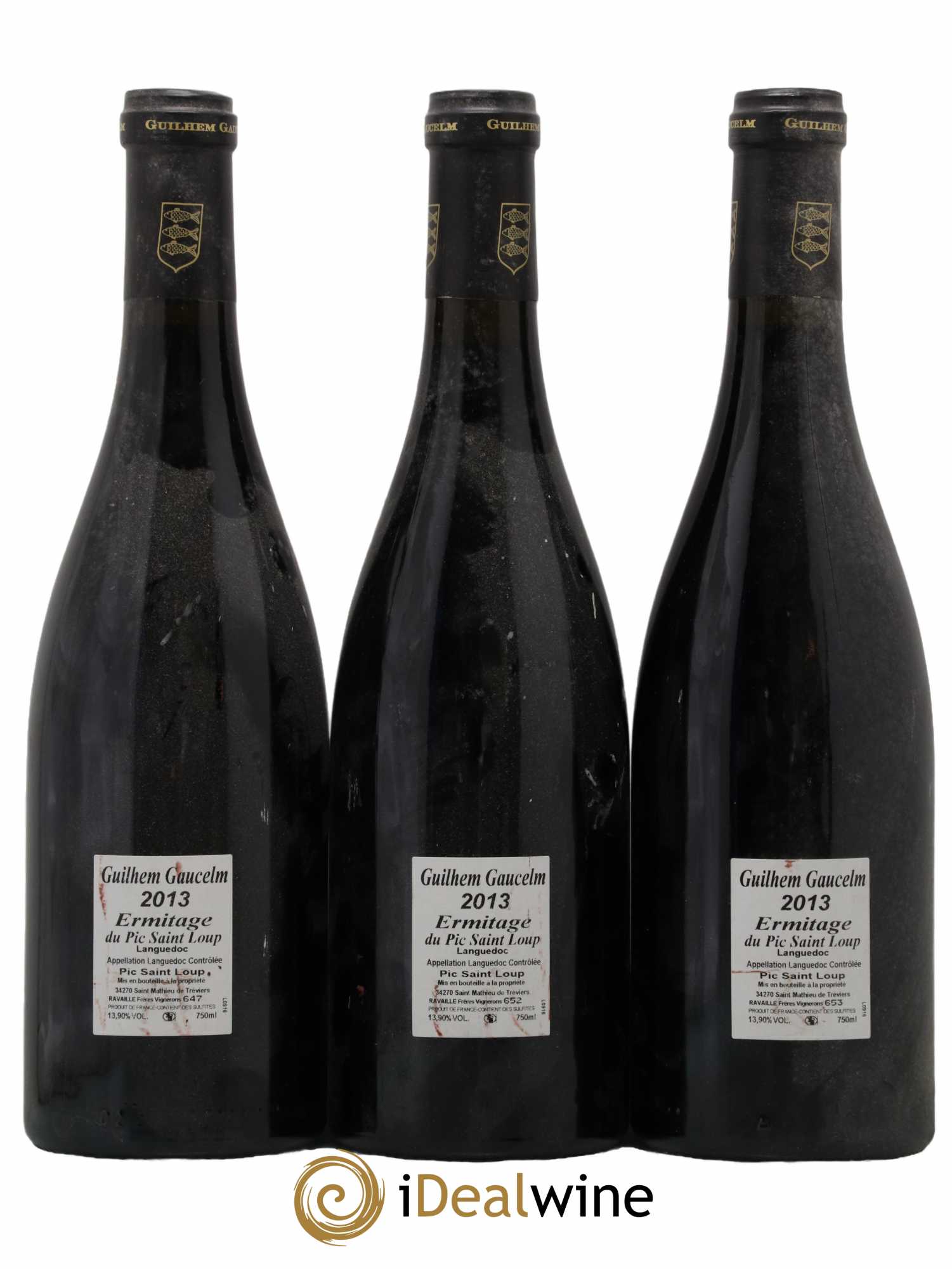 Pic Saint-Loup Héritage du Pic Saint-Loup (anciennement Ermitage) Guilhem Gaucelm  2013 - Lot de 3 Bouteilles