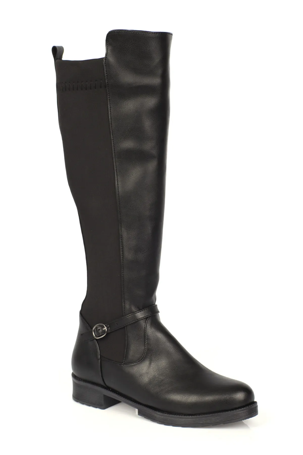 Capone Outfitters  Unterhalb des Knies. Damenstiefel aus Tauchstoff mit Banddetail vorne und seitlichem Reißverschluss