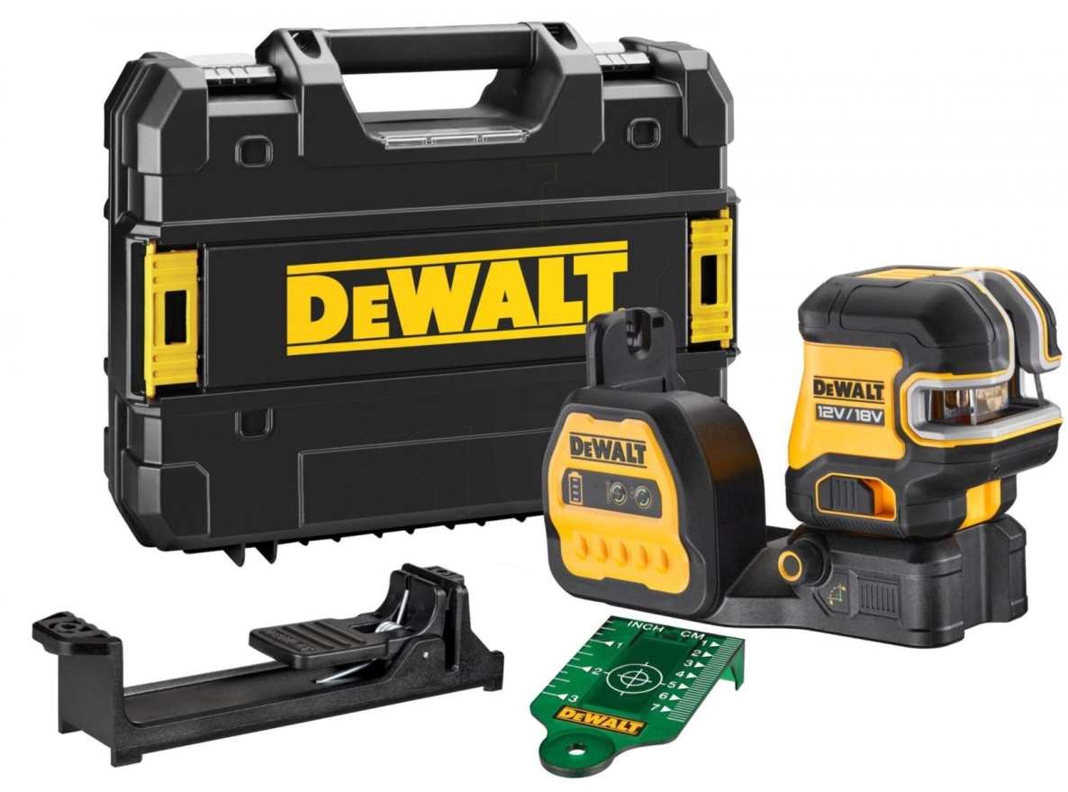 DeWalt DCE825NG18-XJ Samonivelirajući laserski nivelator s 5 točaka i unakrsnim linijama, zeleni snop 12/18V, bez baterija i punjača