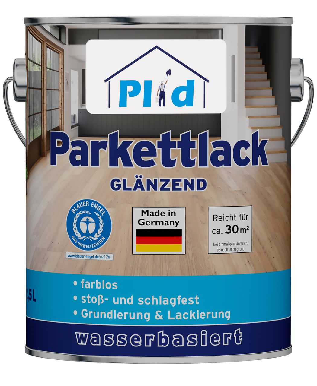 Plid Premium Parkettlack Parkettsiegel Klarlack Farblos Glänzend