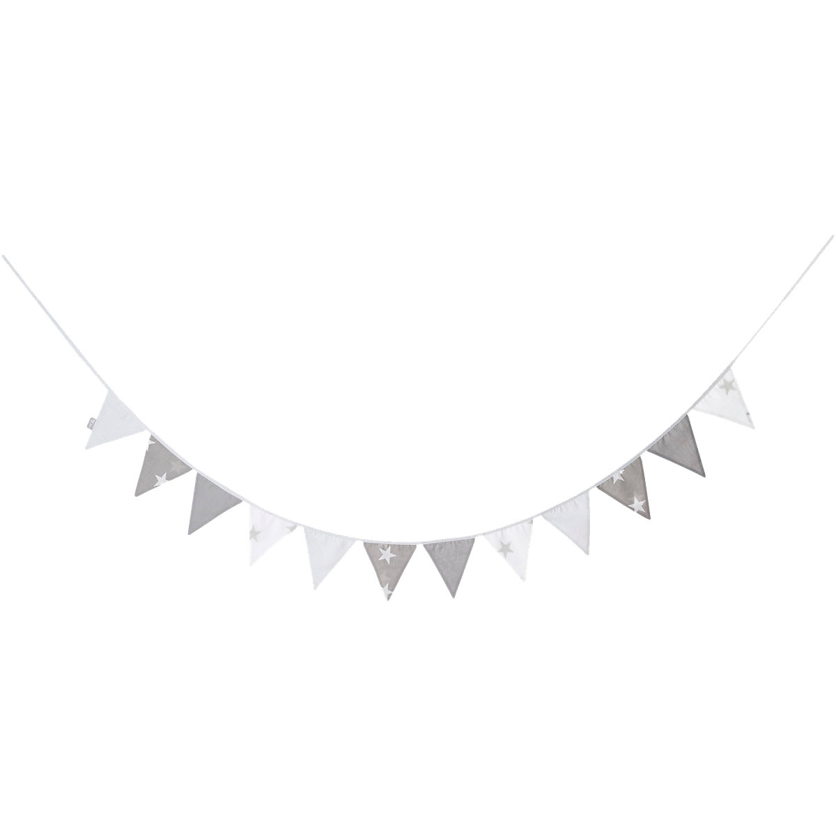 Wimpelkette Little Star grau, 280 cm
