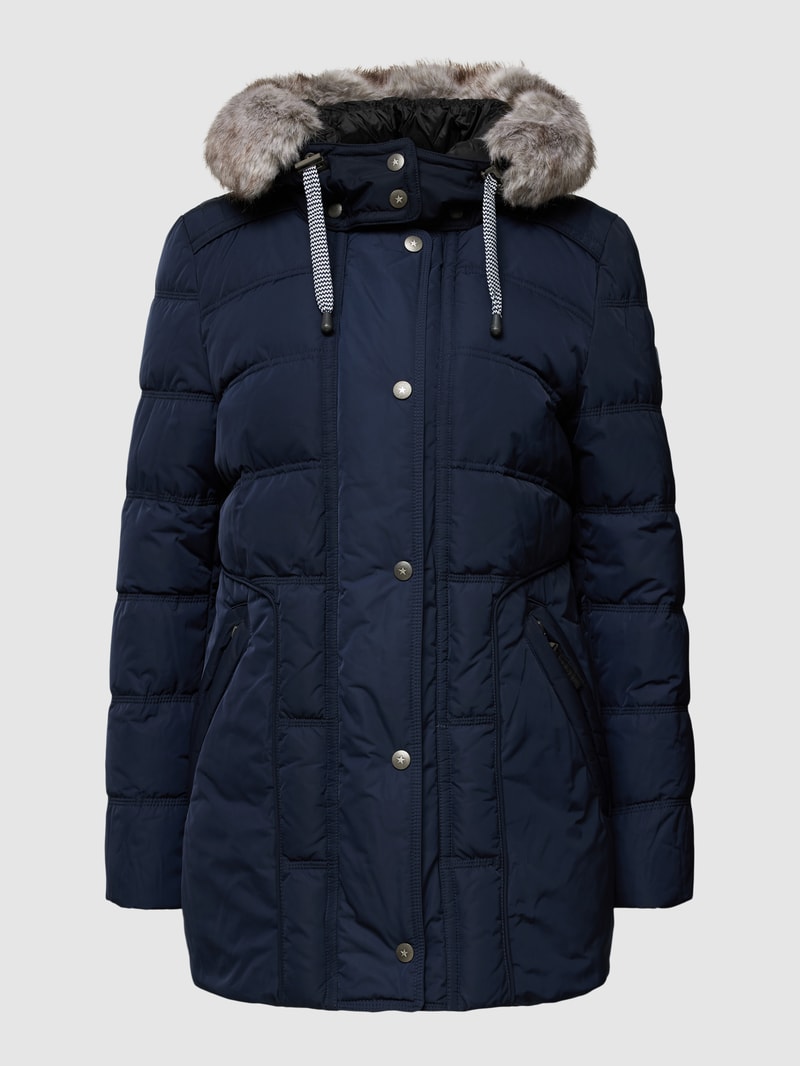 Steppjacke mit abnehmbarer Kapuze in marineblau