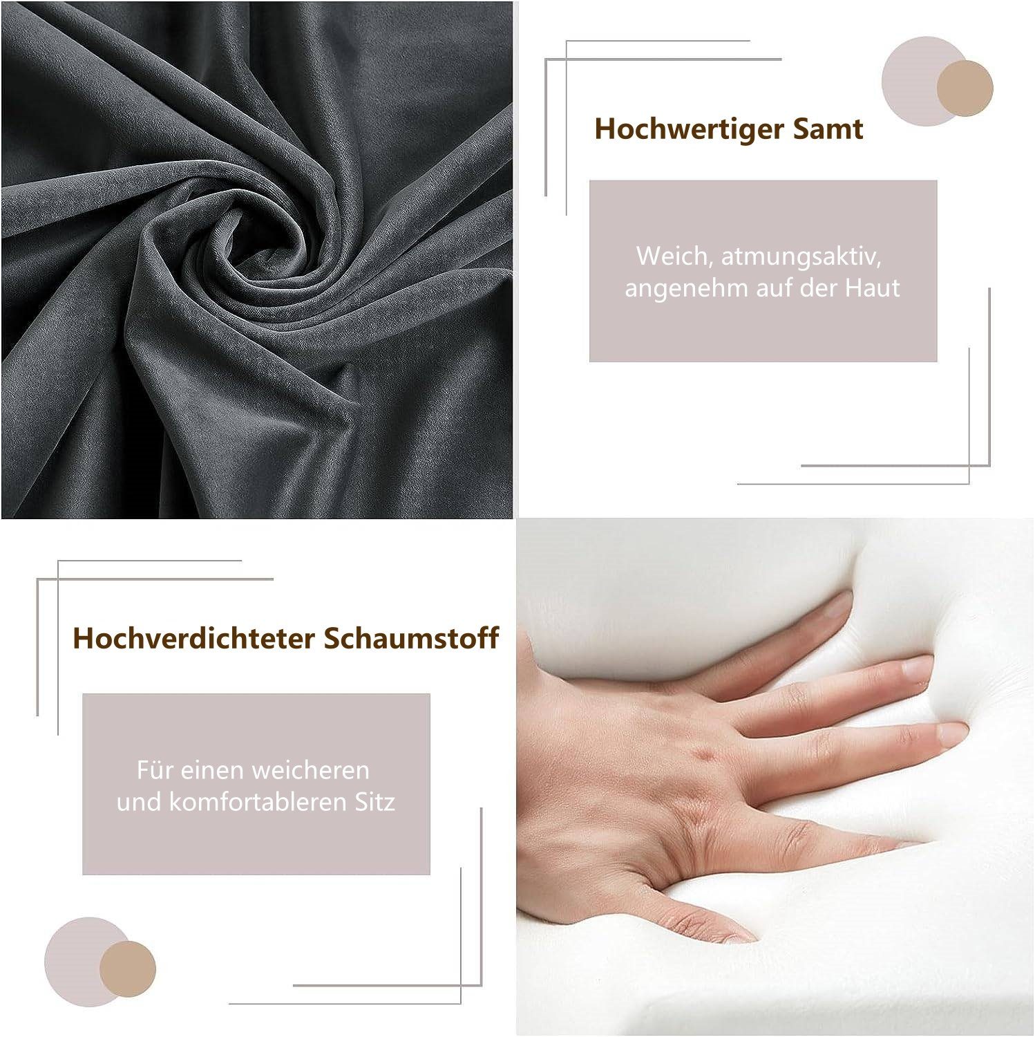 Woltu 4-Fußstuhl (Set, 6 St), mit Armlehnen Rückenlehne Metallbeinen