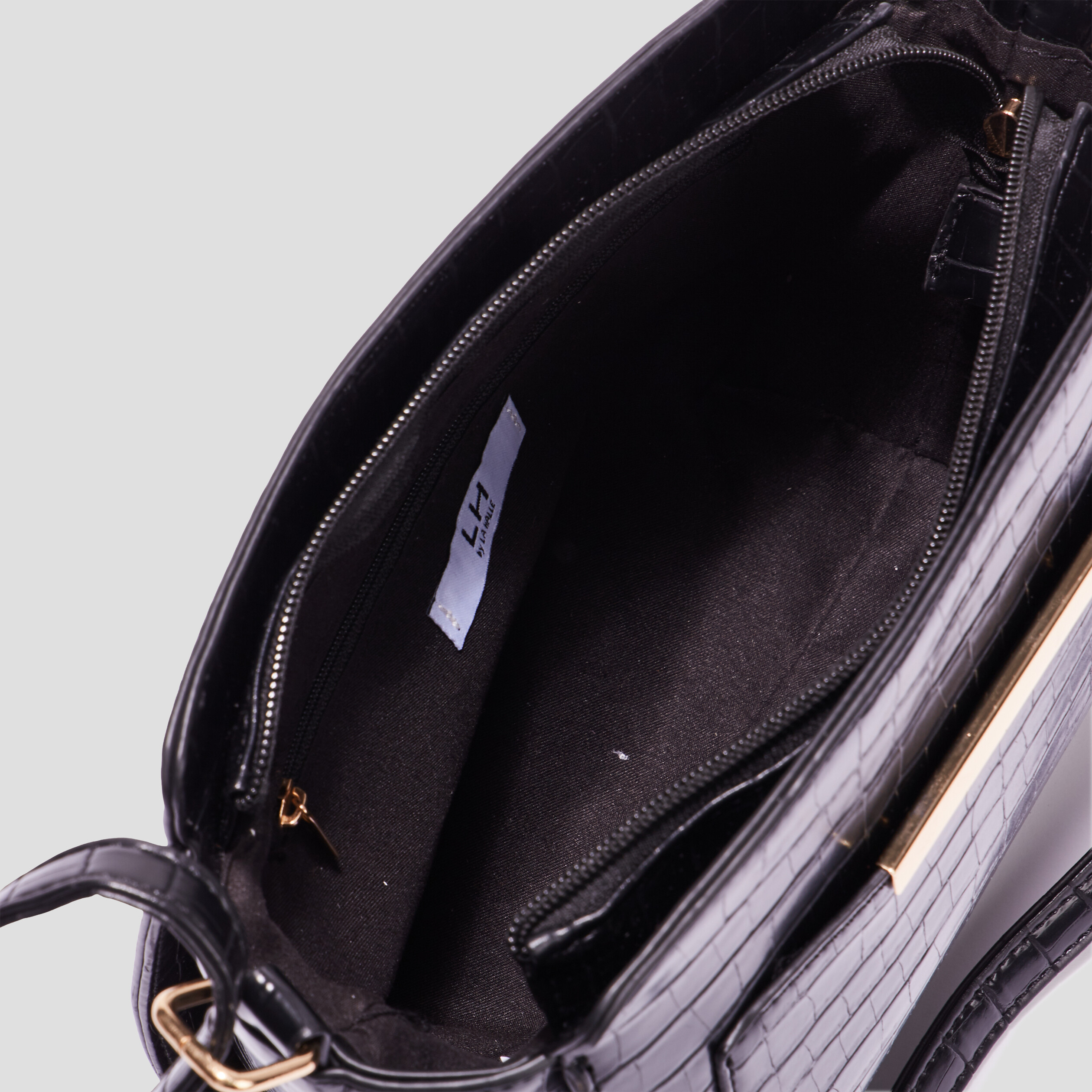 Sac à bandoulière texturé noir femme | La Halle