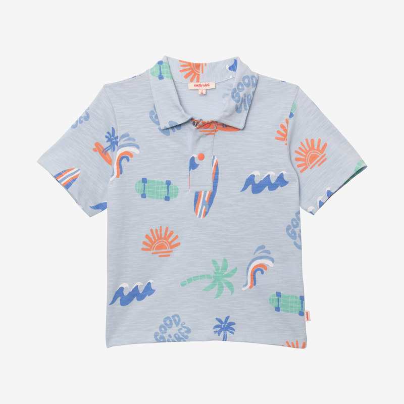 Polo bébé garçon good vibes bleu Catimini