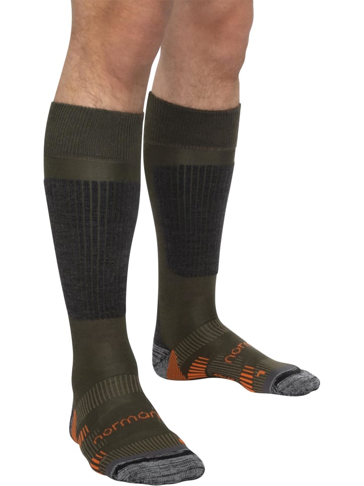 normani 2 bequeme Merino Trekking Kniestrümpfe mit Frotteesohle in Oliv günstig kaufen