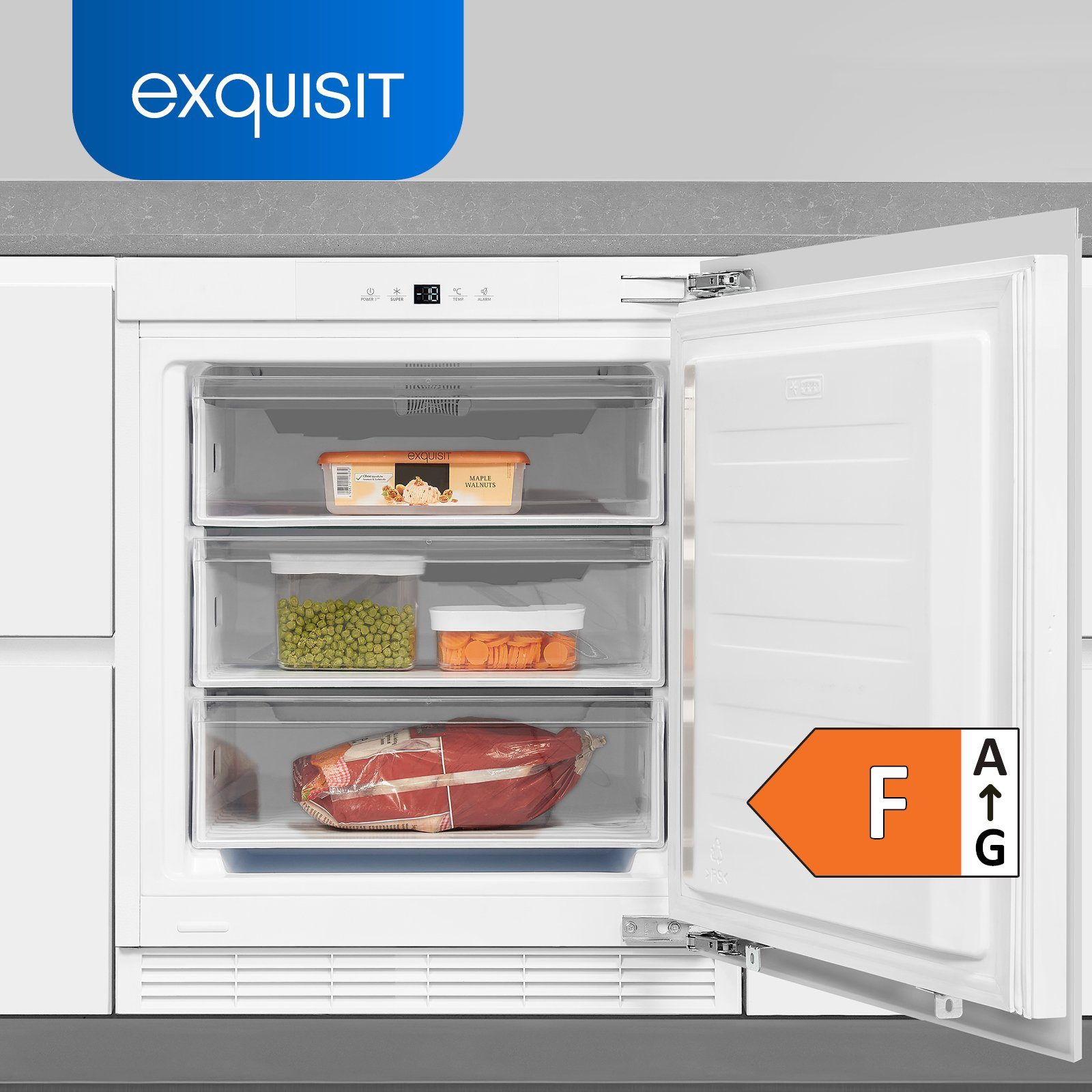 exquisit Gefrierschrank UGS105-FE-010F, 82.3 cm hoch, 59.5 cm breit