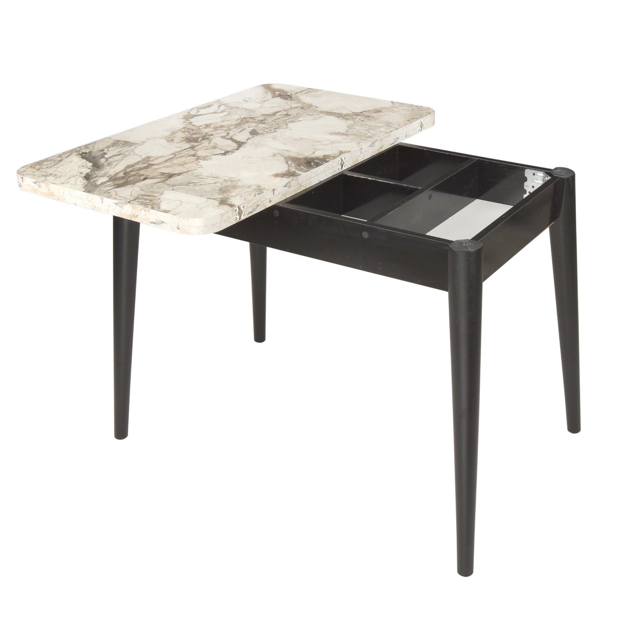 Gozos Küchentisch Gozos Vera & Viso Ausziehtisch Marmor&Holz Optik Küchentisch aus MDF (60 x 100 cm, &, 120 x 100 cm, 1 Tisch)
