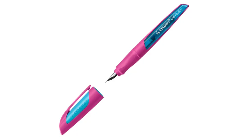 STABILO® EASYbuddy Füller mit Medium Feder FRESH EDITION in pink/hellblau inklusive Patrone  - Schreibfarbe blau (löschbar)