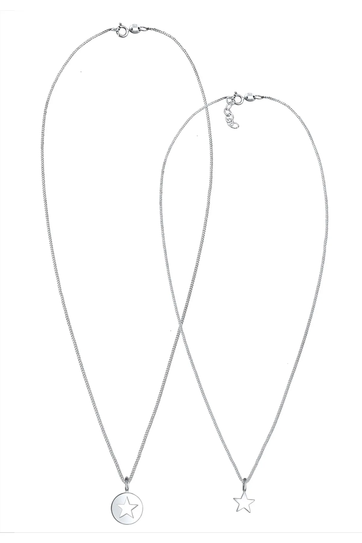 ELLI  Halskette Mutter Kind Set Stern Anhänger Cut Out 925 Silber