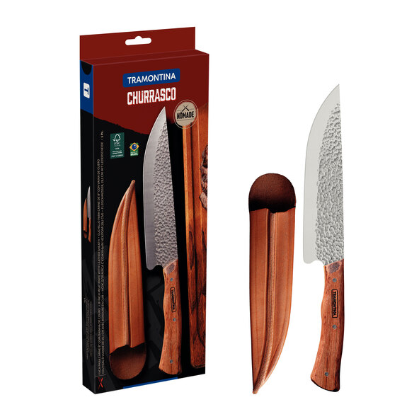 Hammerschlag Messer NOMADE, inkl. Lederetui, 20cm