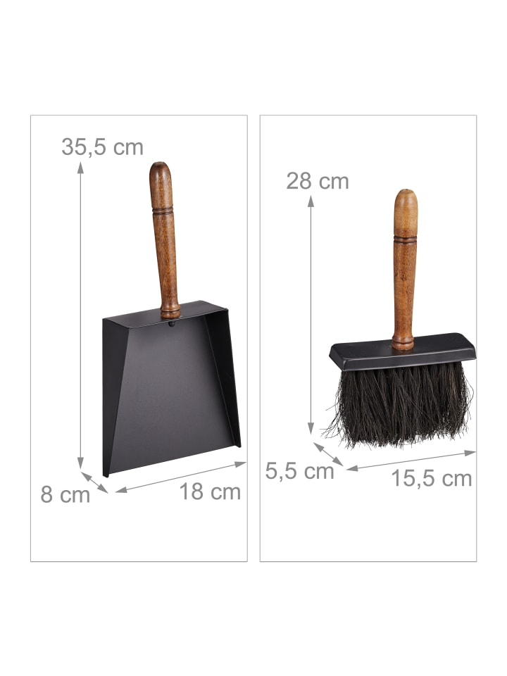 relaxdays Kehrgarnitur in Schwarz/ Braun günstig kaufen onesize