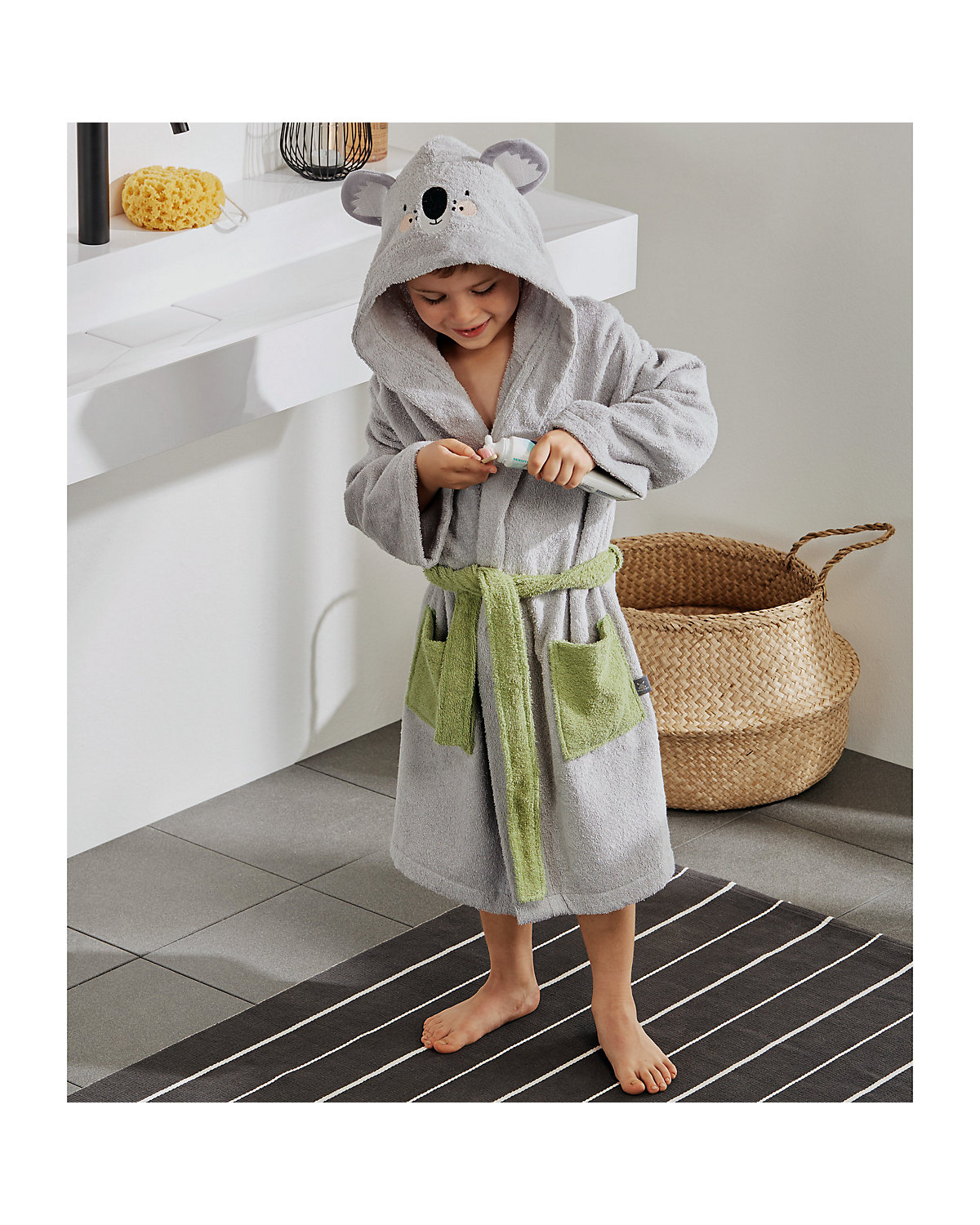 Kinder-Bademantel mit Kapuze Frottier Koala
