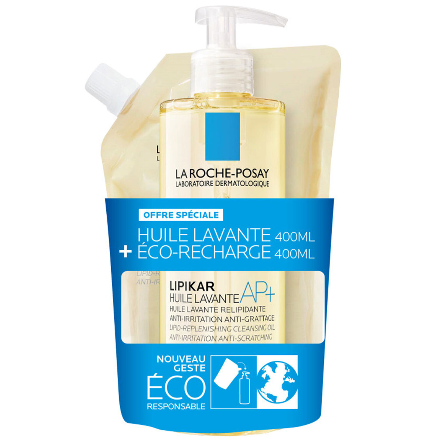 la roche-posay Lipikar Huile Lavante 400 ml + Eco Recharge 400 ml