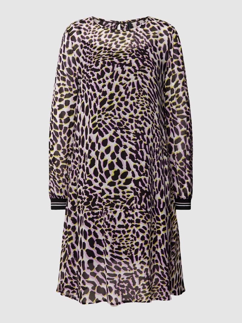 Knielanges Kleid mit Animal-Print in flieder