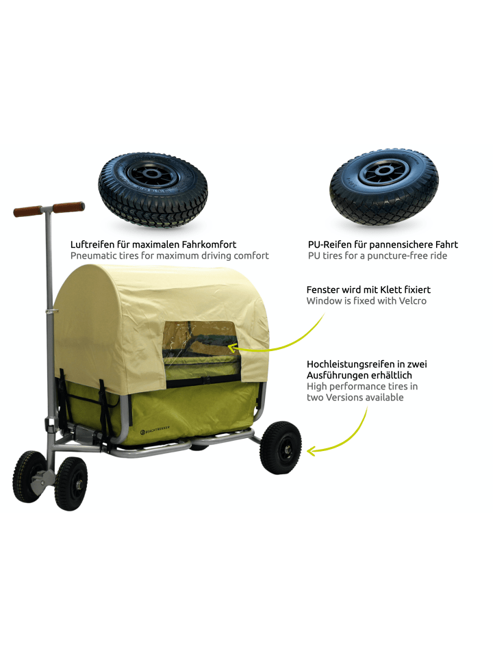 Beachtrekker Beachtrekker LiFe faltbarer Bollerwagen (Oliv)   Bremse   Sonnenverdeck günstig kaufen onesize