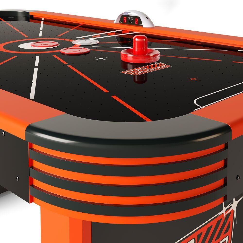 Sportime Air-Hockeytisch 6ft LED-Airhockey-Tisch, Mit LEDs in den Seitenbanden, Pucks und Pushern