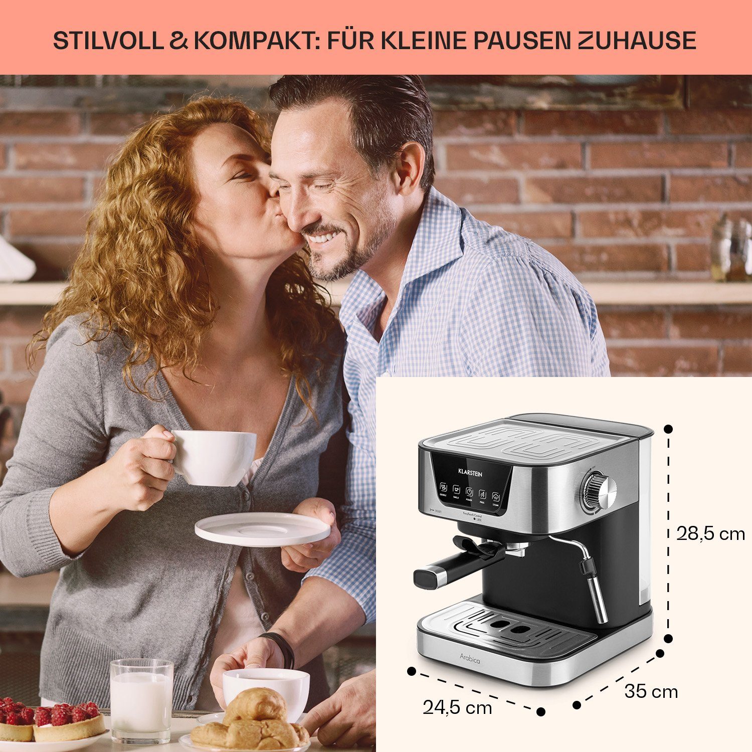 Klarstein Filterkaffeemaschine Arabica, 1.5l Kaffeekanne