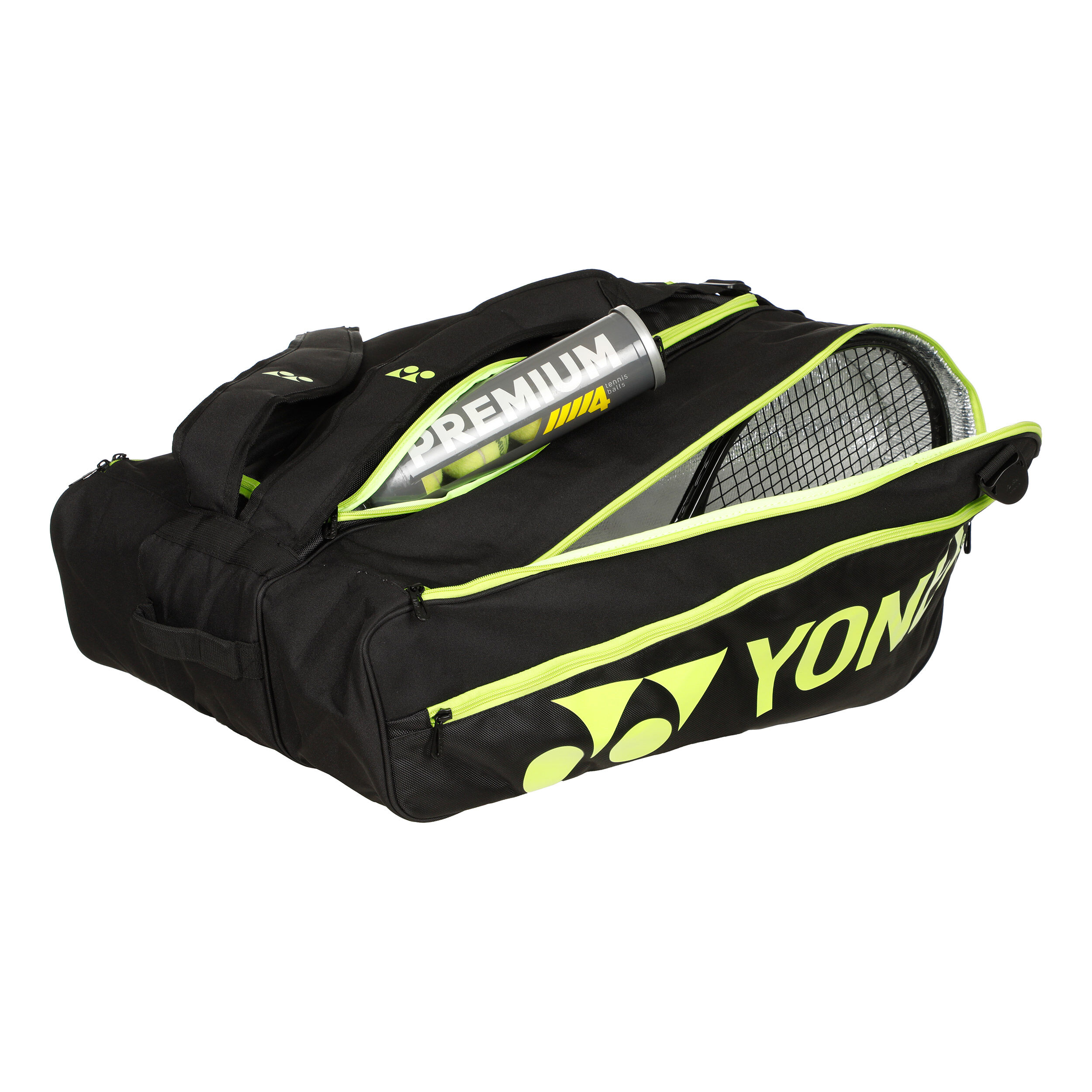 Club Line Racket Bag Schlägertasche 12er - Schwarz, Gelb