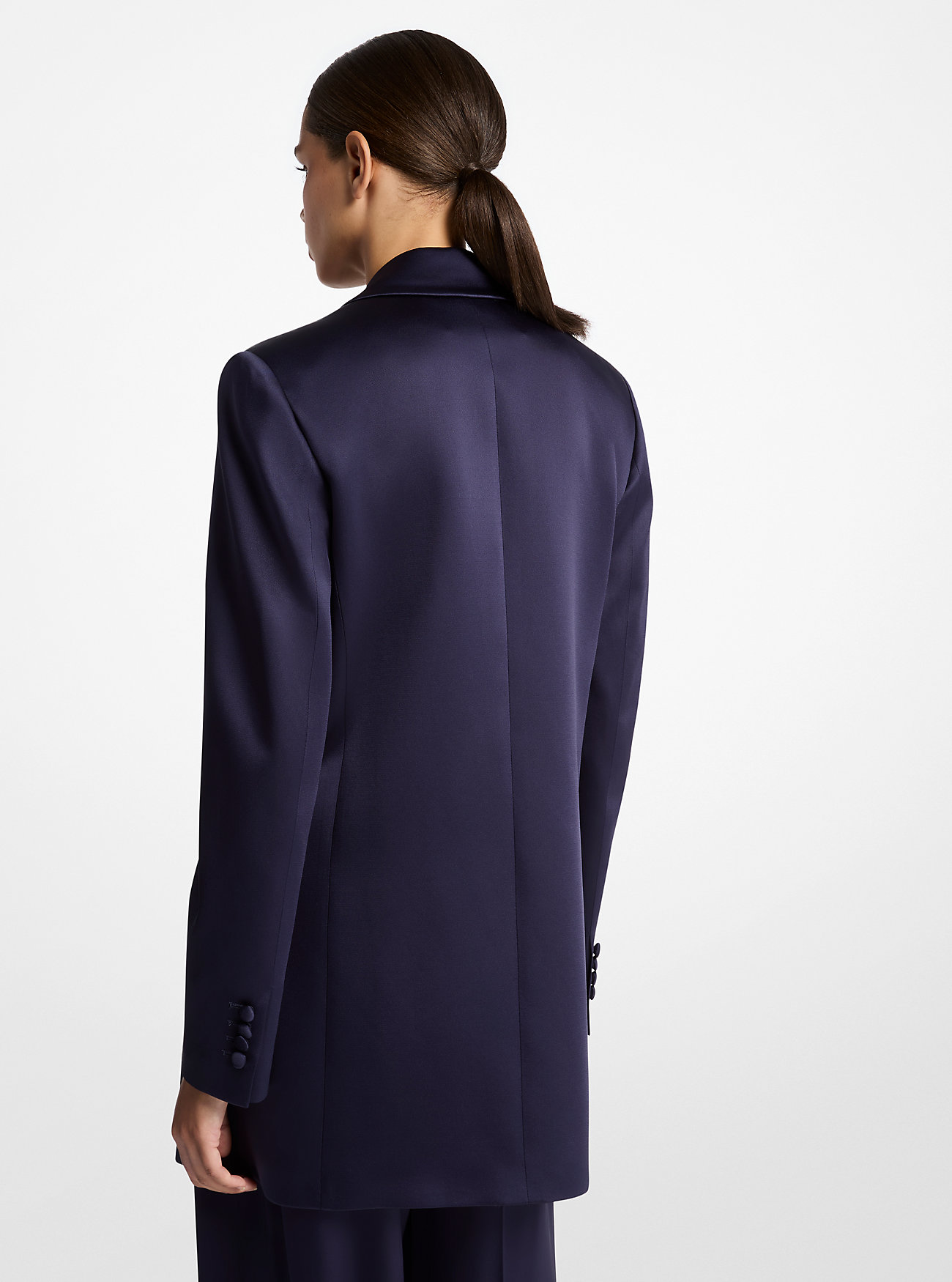 Dobbel Sateng Charmeuse Boyfriend Blazer - MARITIME