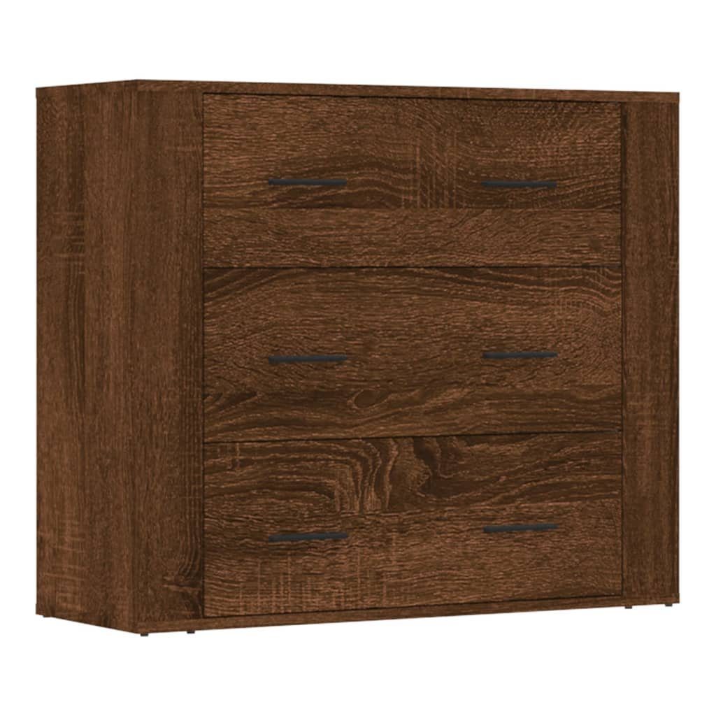 vidaXL Sideboard Sideboards 3 Stk. Braun Eichen-Optik Holzwerkstoff (3 St)
