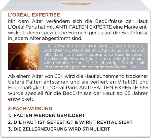 L'Oréal Paris Anti-Falten Experte 65+ Vitamin-Komplex Tagescreme