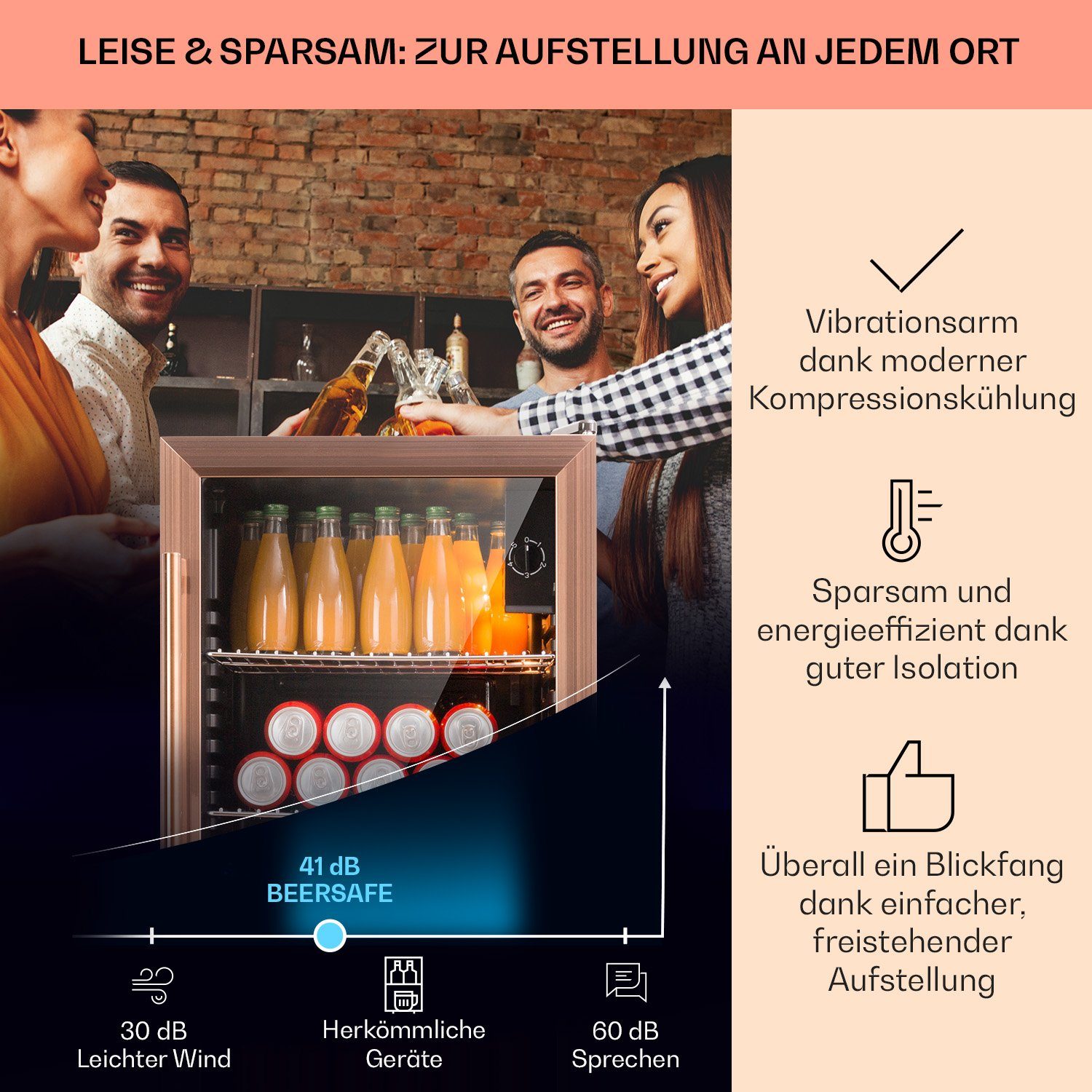 Klarstein Getränkekühlschrank HEA-Beersafe-XXL-c 10041893, 83 cm hoch, 47.5 cm breit, Bierkühlschrank Getränkekühlschrank Flaschenkühlschrank mit Glastür