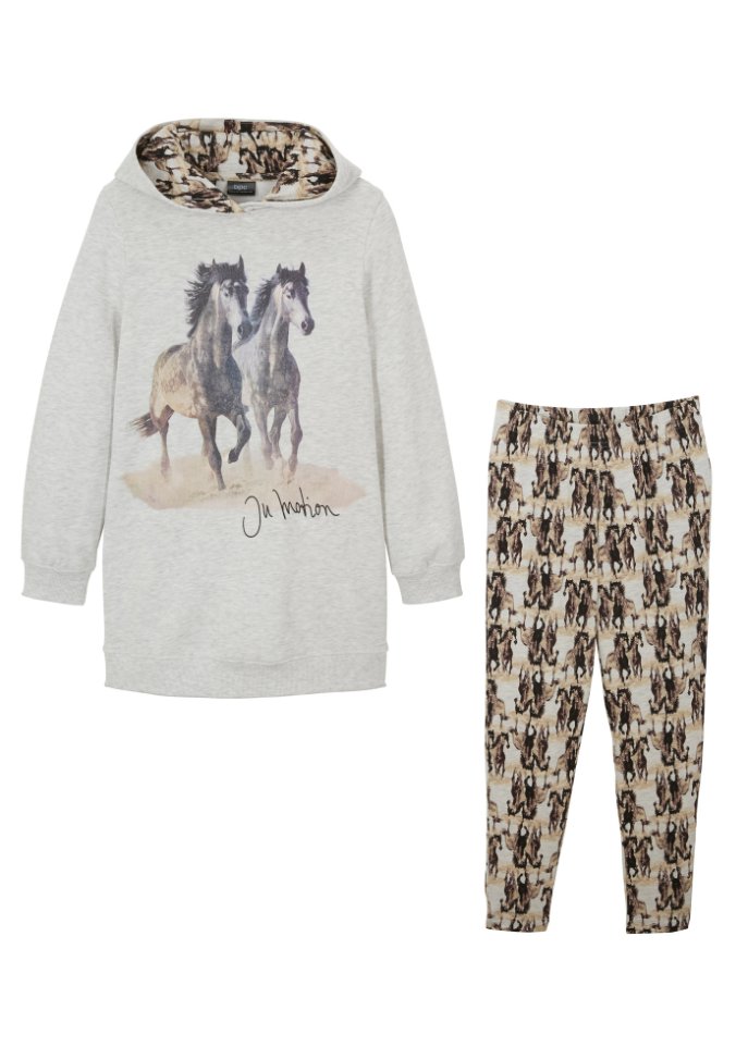 Mädchen Kapuzen-Sweatshirt + Leggings (2-tlg.Set)