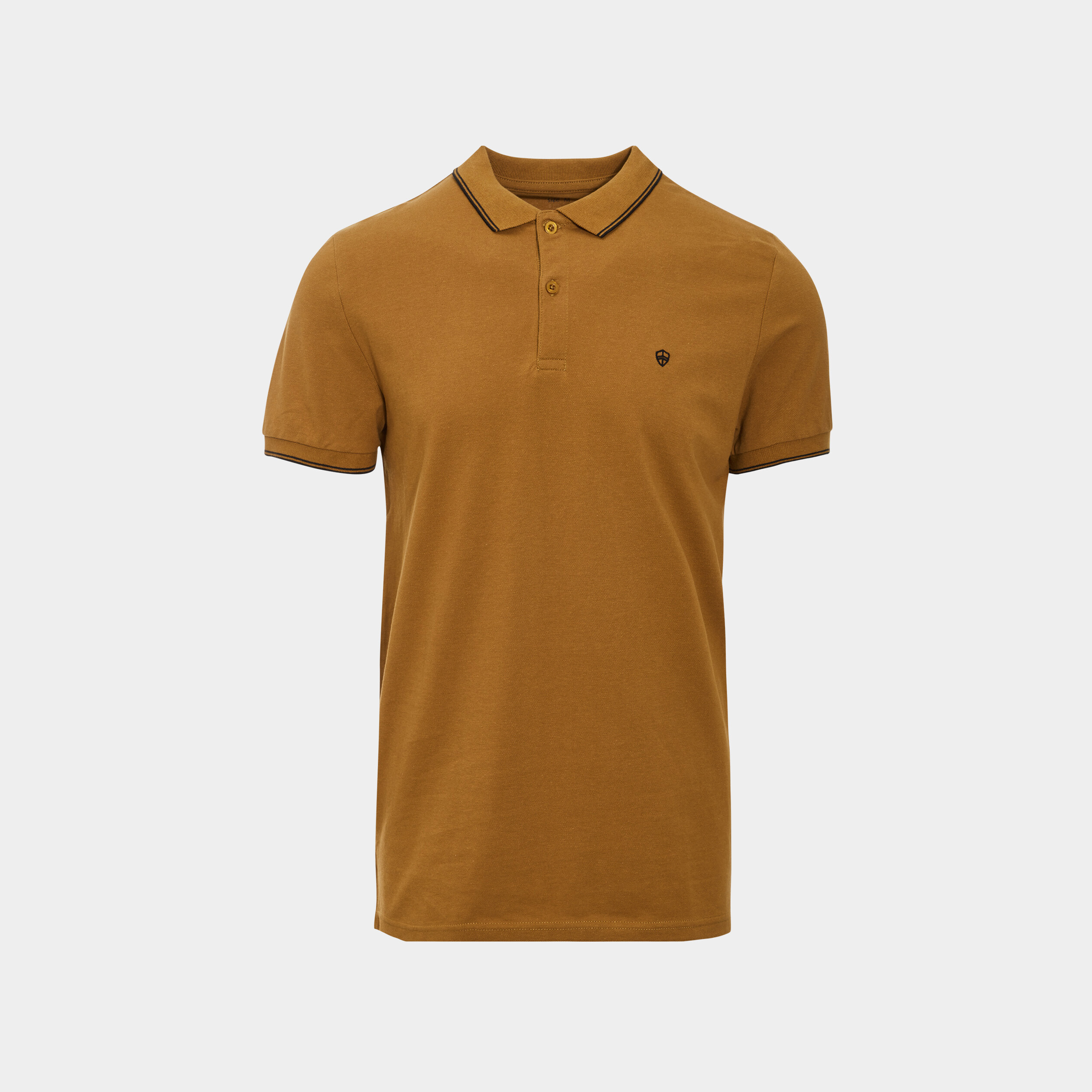 Polo manches courtes bords contrastés couleur bronze homme | La Halle