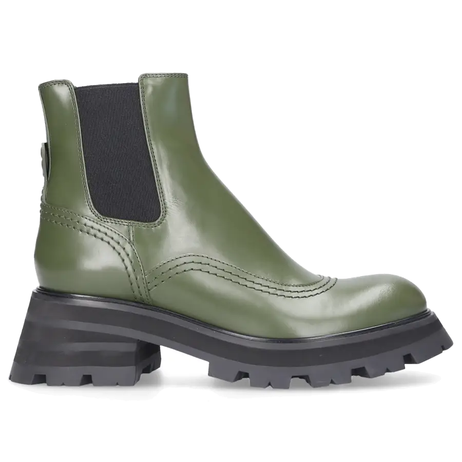 Alexander McQueen - Stiefeletten WANDER Kalbsleder - grün