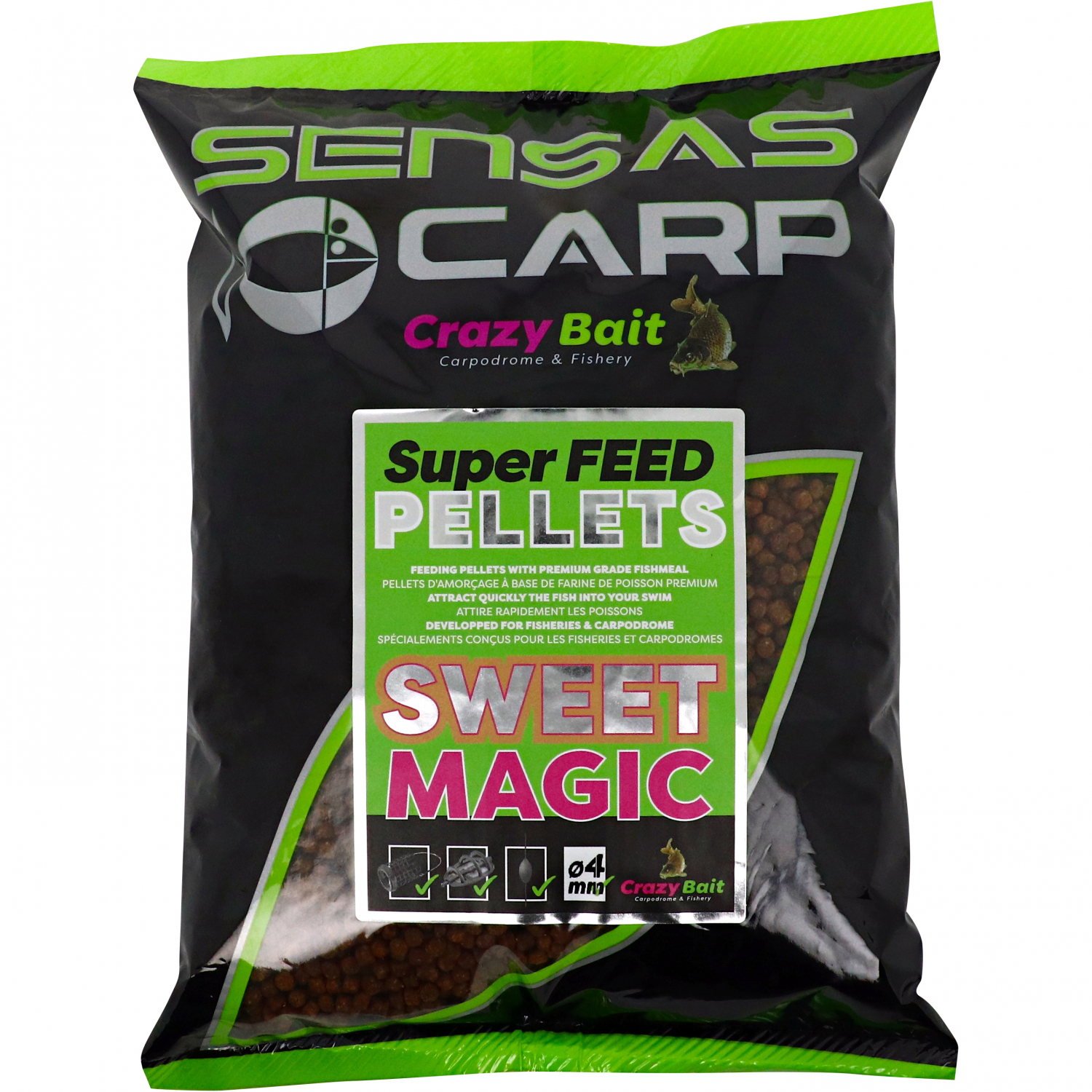 Sensas Super Feed Pellets (Black Halibutt)