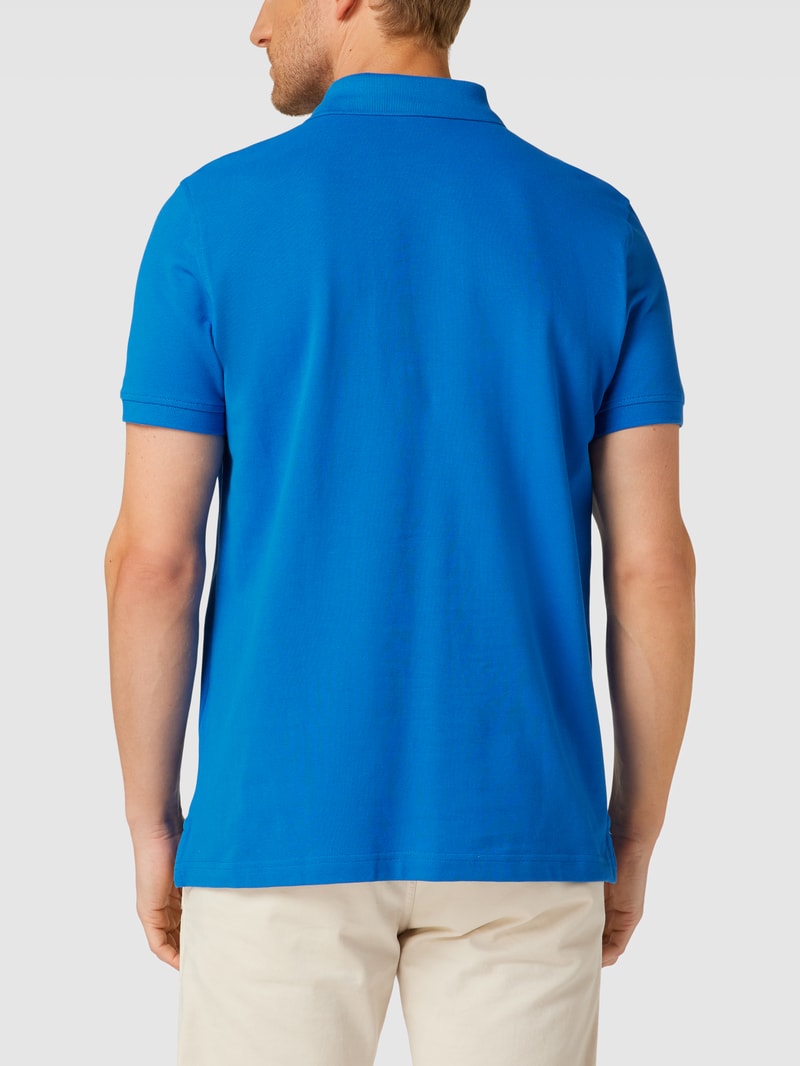Poloshirt mit Logo-Stitching in royalblau